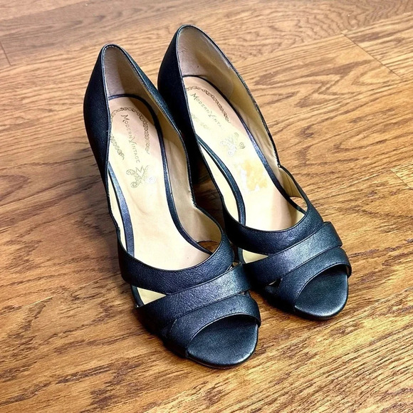Modern Vintage Vero Cuoio Black Women’s Leather Heels Size 8‎ - Picture 8 of 8